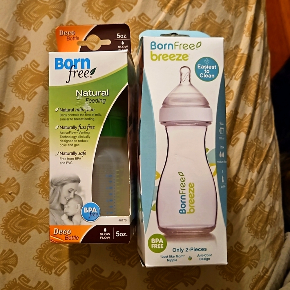 BORN free Bottles🩷 1 DECO active Flow 5 oz🩷 1 Breeze 9oz